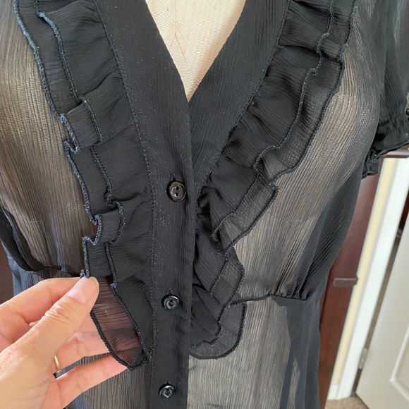 Transparent Sexy Night Gown Dress Black 6 intimate - Picture 11 of 16